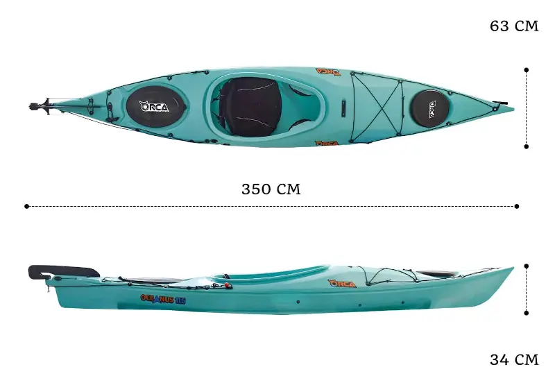 Medidas de un kayak: longitud, anchura y altura